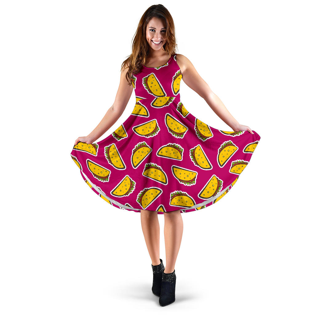 Taco Pattern Print Design TC01 Midi Dress