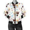 Chihuahua Pattern Print Design 06 Women's Bomber Jacket