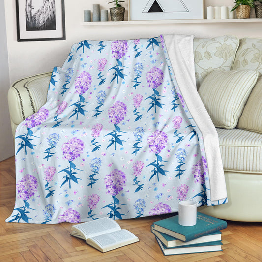 Lilac Pattern Print Design LI05 Fleece Blanket