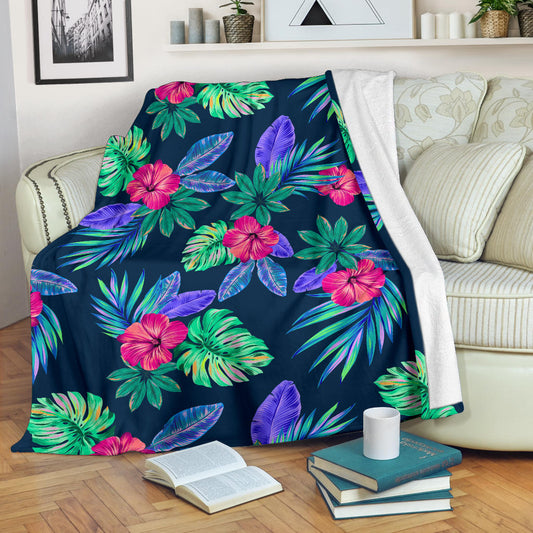 Tropical Flower Pattern Print Design TF09 Fleece Blanket