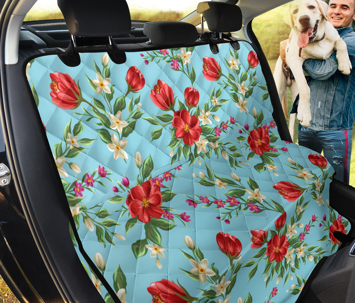Summer Floral Pattern Print Design SF011 Rear Dog  Seat Cover
