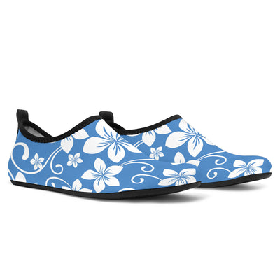 Hibiscus Pattern Print Design HB09 Aqua Water Shoes