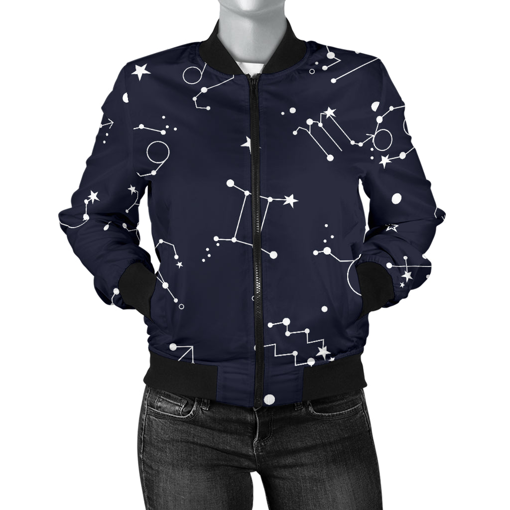 Constellation Pattern Print Design 05 Women's Bomber Jacket