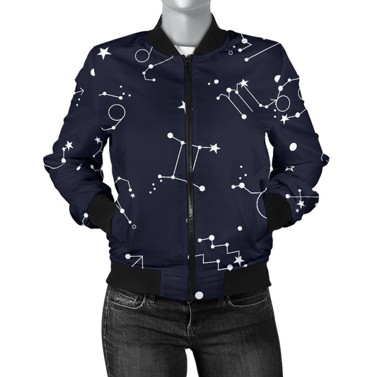 Constellation Pattern Print Design 05 Women's Bomber Jacket