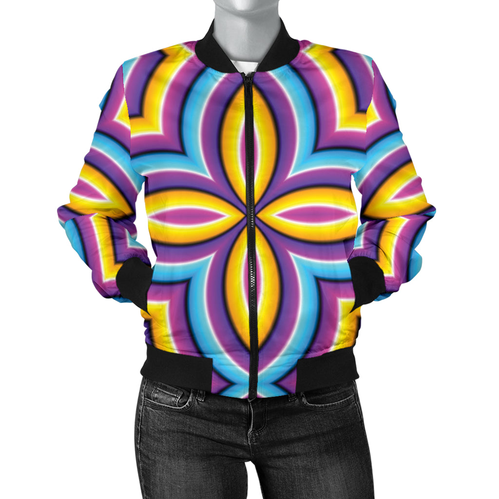 Optical illusion Pattern Print Design A03 Women's Bomber Jacket