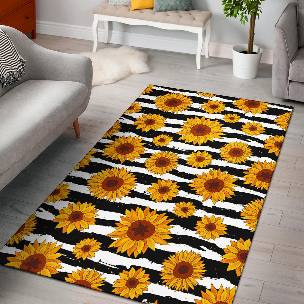 Sunflower Pattern Print Design SF010 Area Rugs