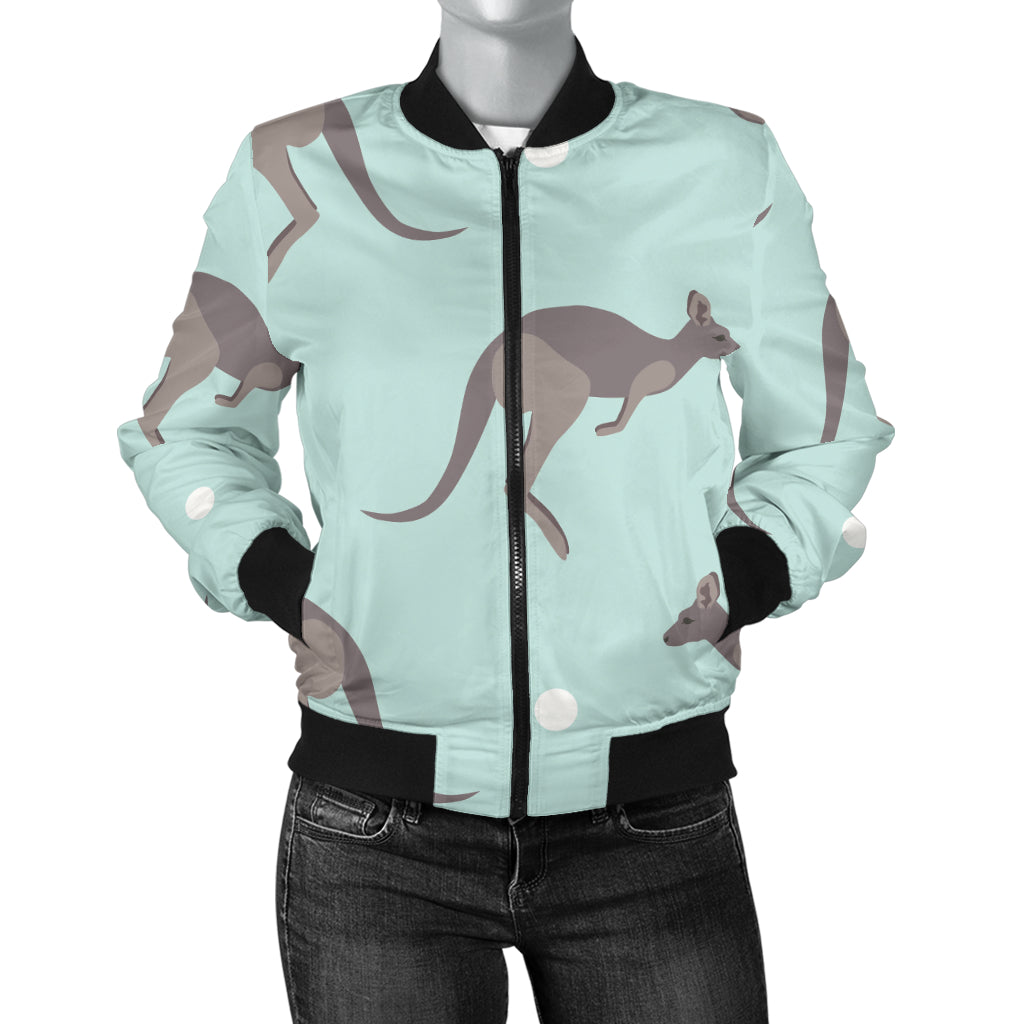 Kangaroos Pattern Print Design 04 Women's Bomber Jacket