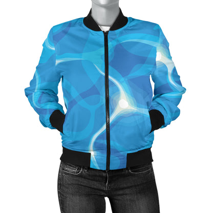 Ocean Reflex Pattern Print Design A02 Women's Bomber Jacket