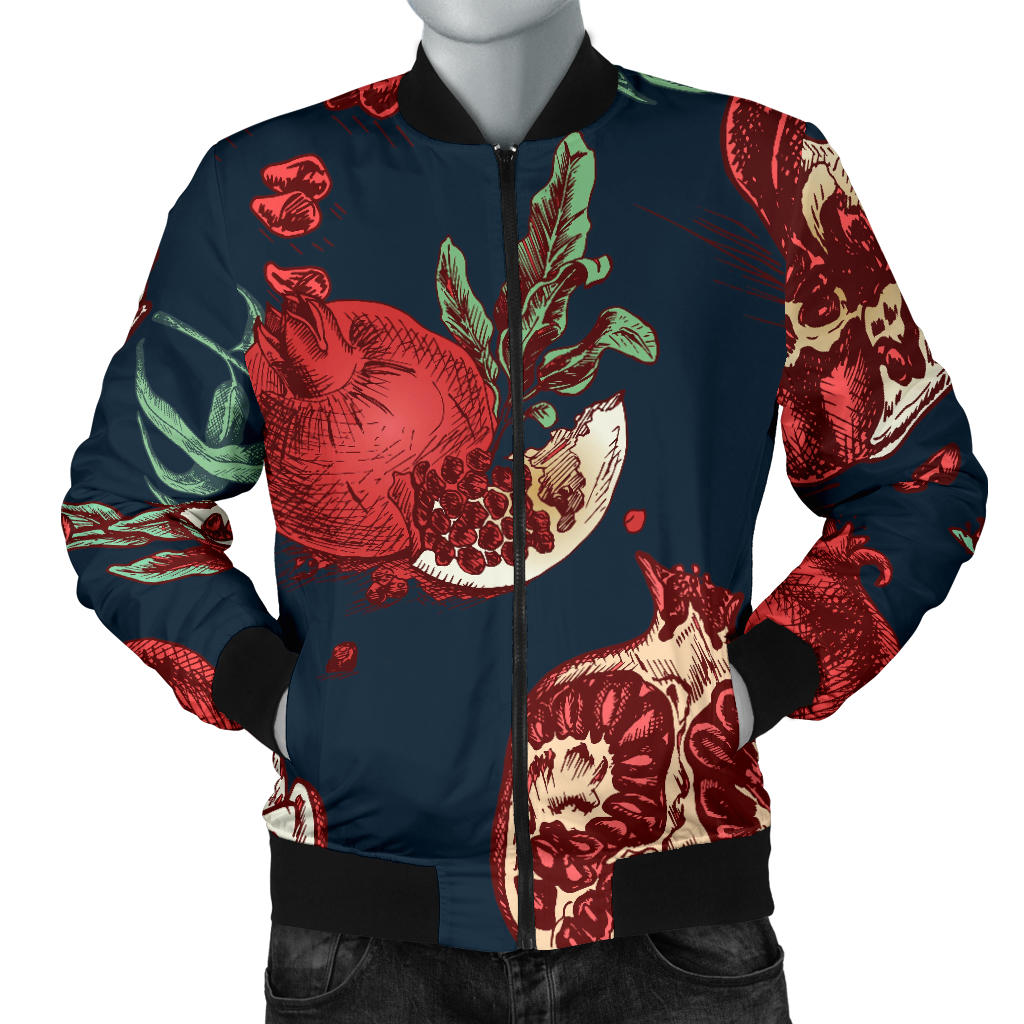 Pomegranate Pattern Print Design PG04 Men Bomber Jacket