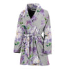 Lilac Pattern Print Design LI07 Women Bathrobe