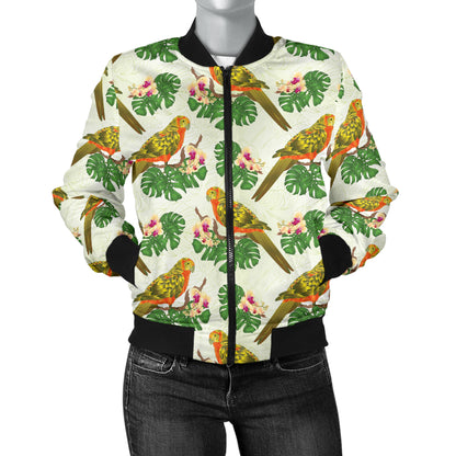 Conures Pattern Print Design 01 Women's Bomber Jacket