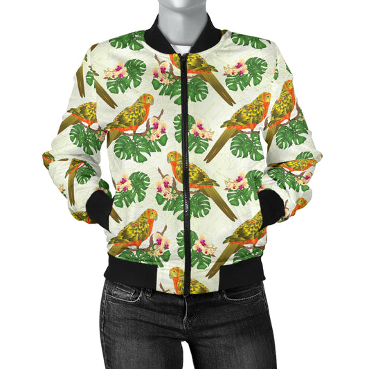 Conures Pattern Print Design 01 Women's Bomber Jacket
