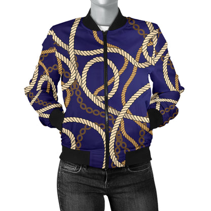 Rope Pattern Print Design A01 Women's Bomber Jacket