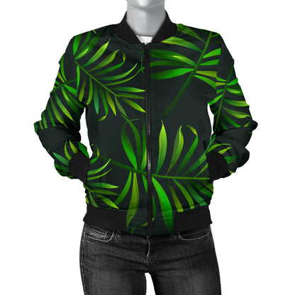 Rainforest Pattern Print Design RF03 Women Bomber Jacket