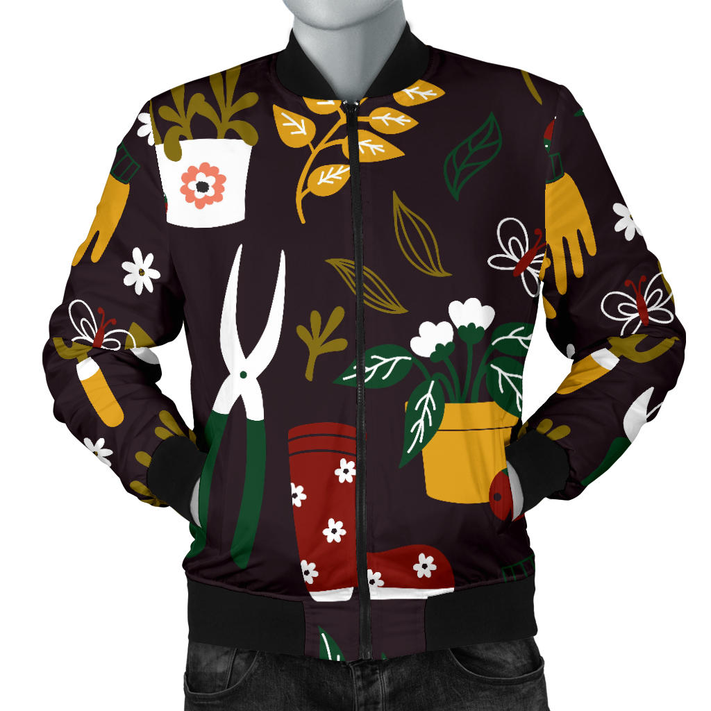 Gardening Pattern Print Design G05 Men Bomber Jacket