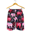 Pink Elephant Pattern Mens Shorts