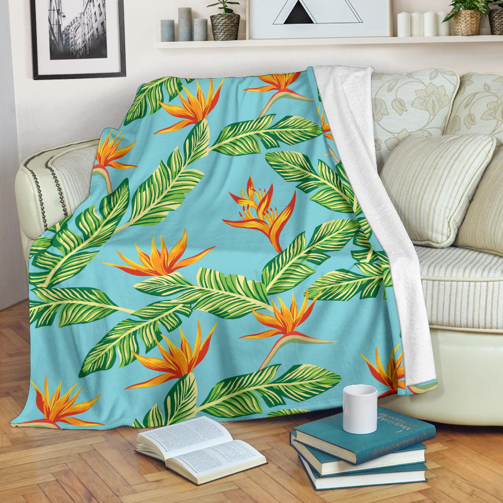 Bird Of Paradise Pattern Print Design BOP04 Fleece Blanket