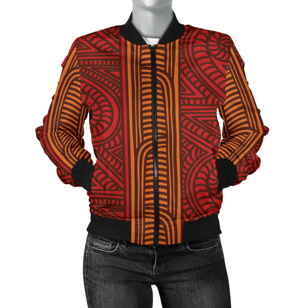 Maori Pattern Print Design 05 Women's Bomber Jacket