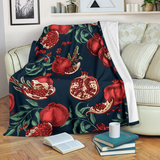 Pomegranate Pattern Print Design PG04 Fleece Blanket