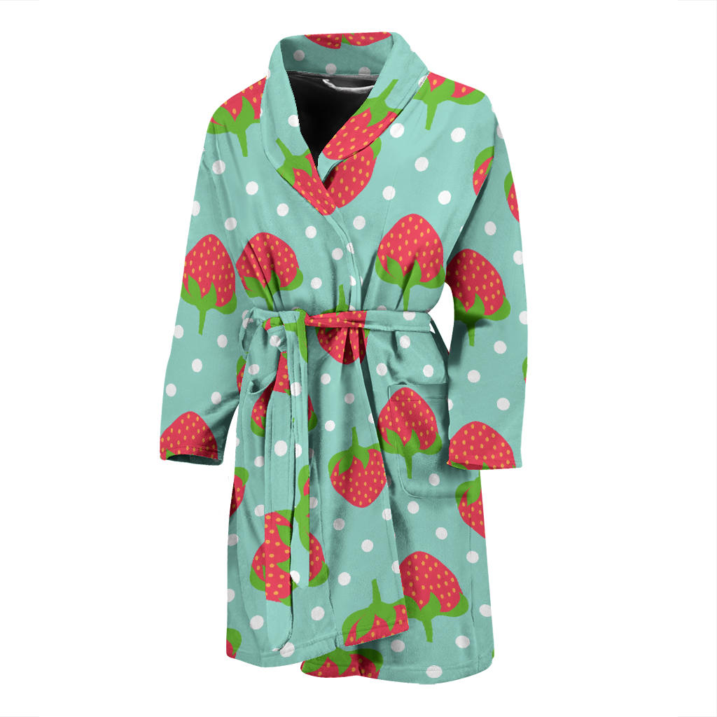 Strawberry Pattern Print Design SB06 Men Bathrobe