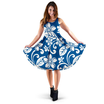 Plumeria Pattern Print Design PM013 Midi Dress