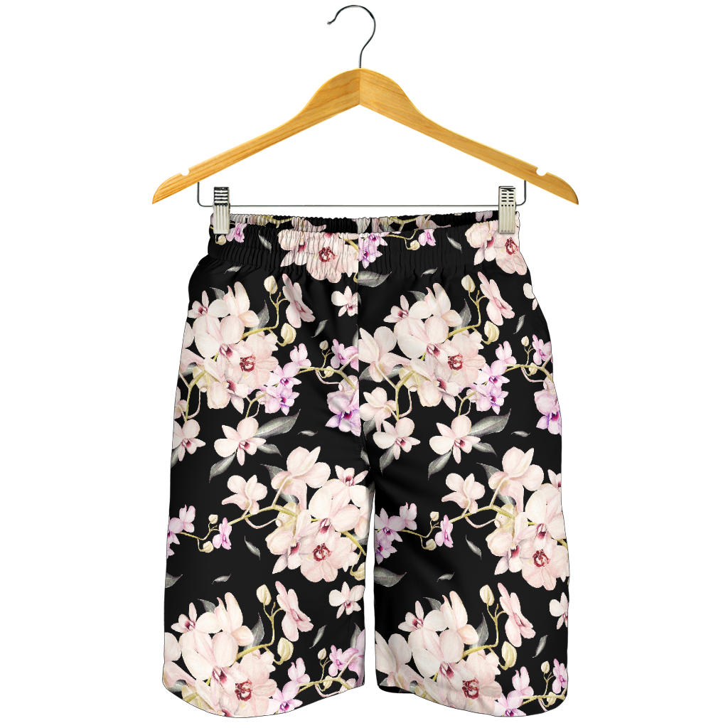 Orchid White Pattern Print Design OR03 Mens Shorts