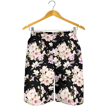 Orchid White Pattern Print Design OR03 Mens Shorts