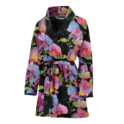 Peony Pattern Print Design PE012 Women Bathrobe