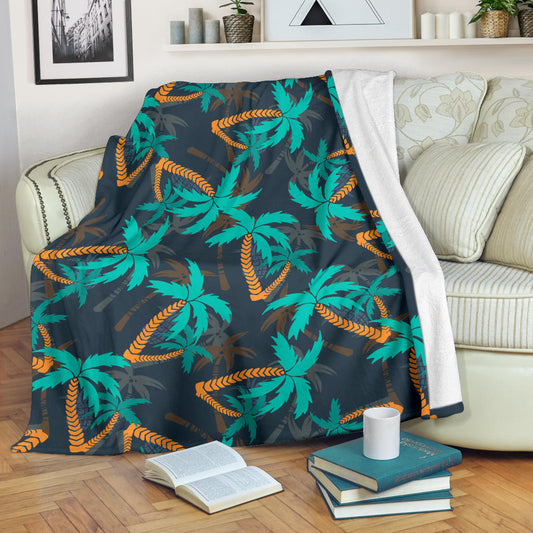 Palm Tree Pattern Print Design PT01 Fleece Blanket