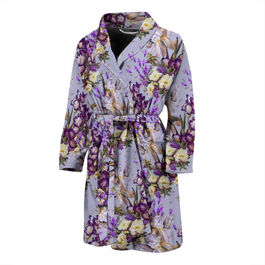 Iris Pattern Print Design IR07 Men Bathrobe