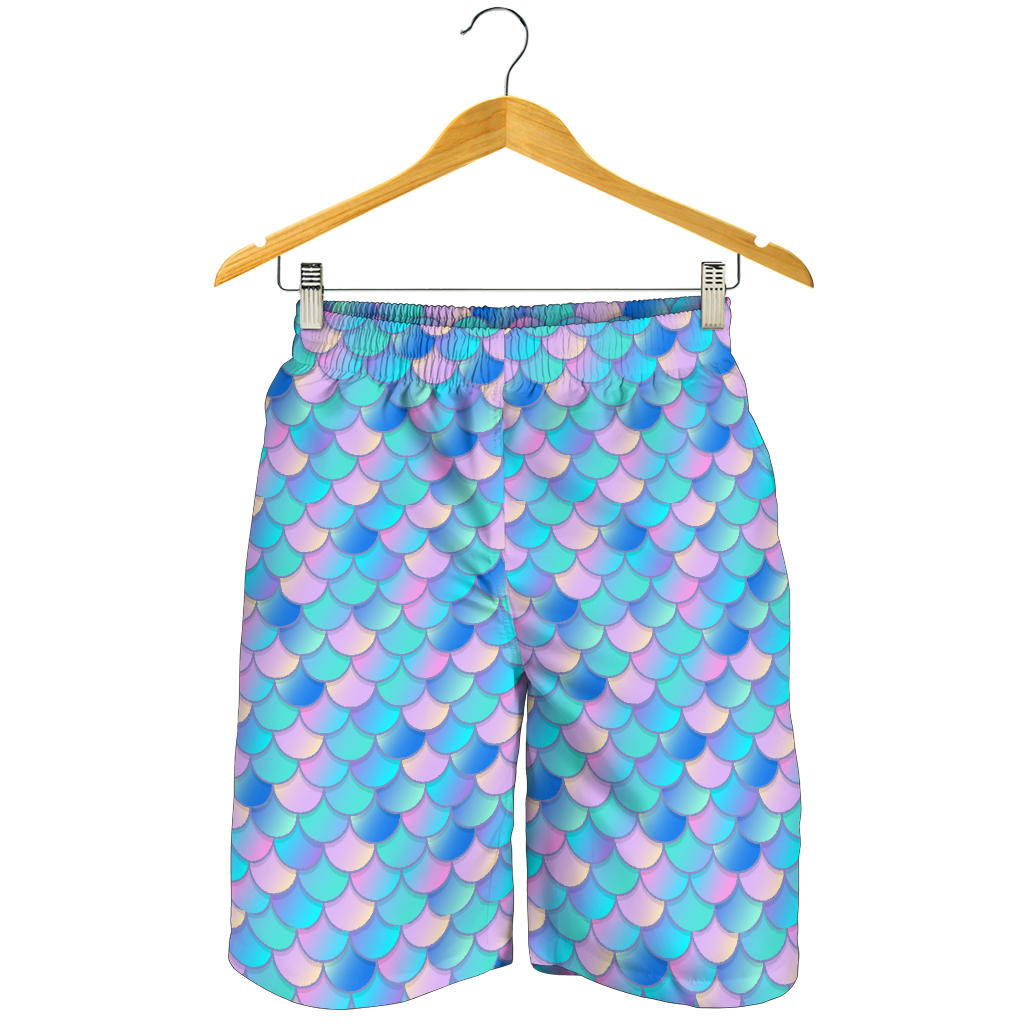 Mermaid Scales Pastel Pattern Print Design 07 Mens Shorts