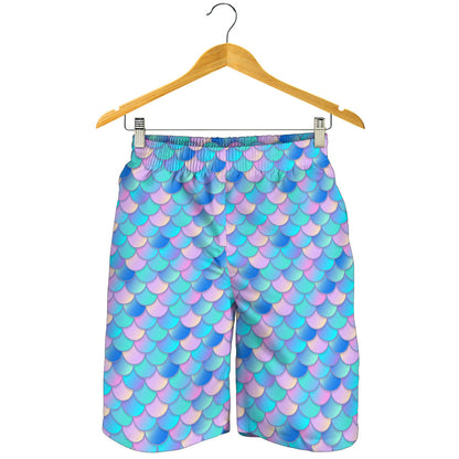 Mermaid Scales Pastel Pattern Print Design 07 Mens Shorts