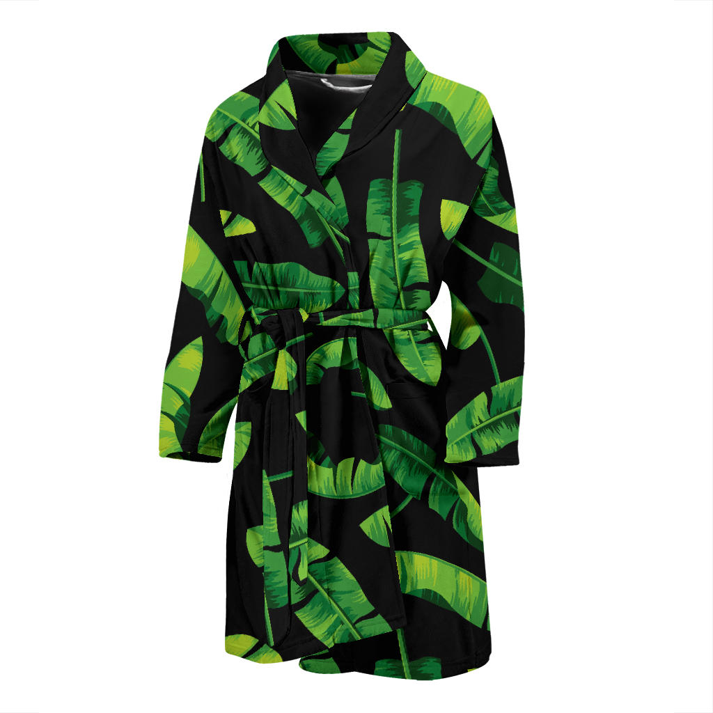 Banana Leaf Pattern Print Design BL02 Men Bathrobe