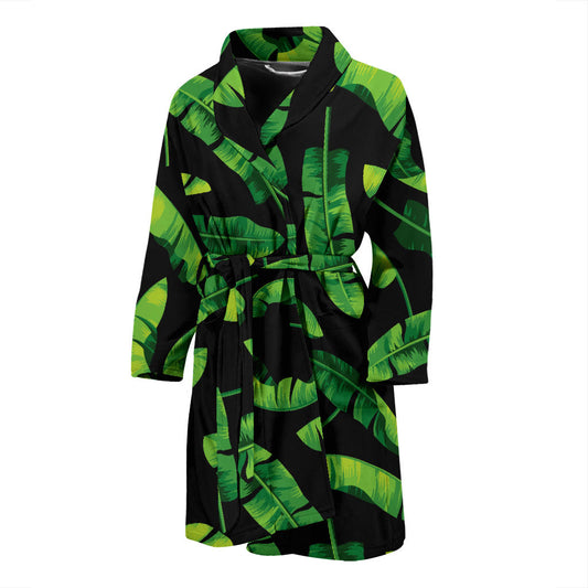 Banana Leaf Pattern Print Design BL02 Men Bathrobe