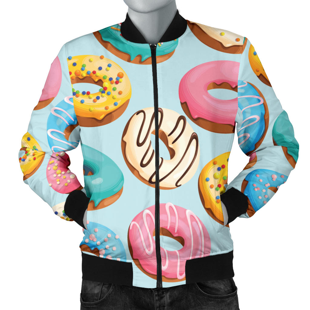 Donut Pattern Print Design DN05 Men Bomber Jacket