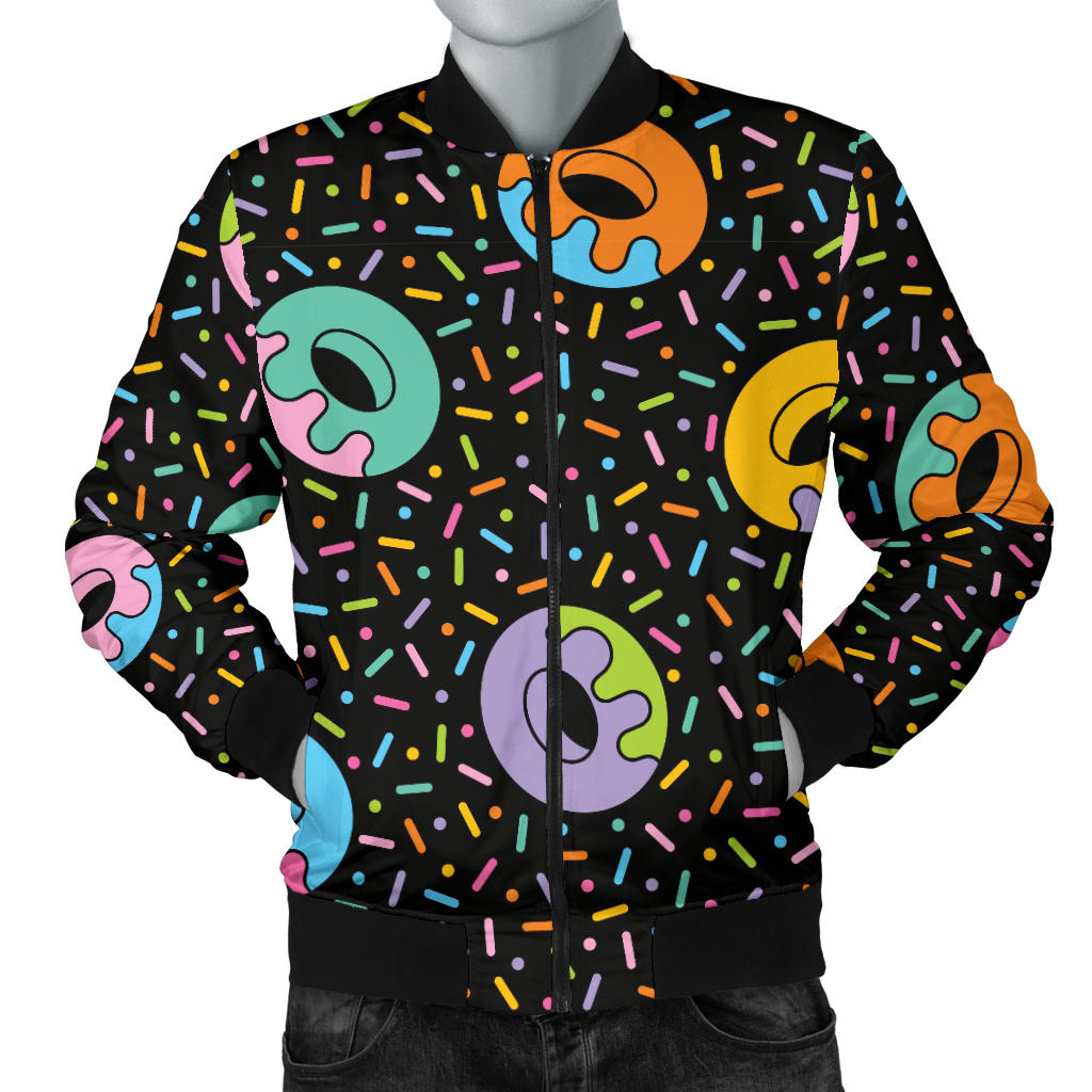 Donut Pattern Print Design DN012 Men Bomber Jacket