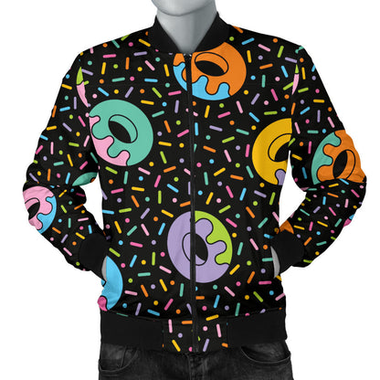 Donut Pattern Print Design DN012 Men Bomber Jacket