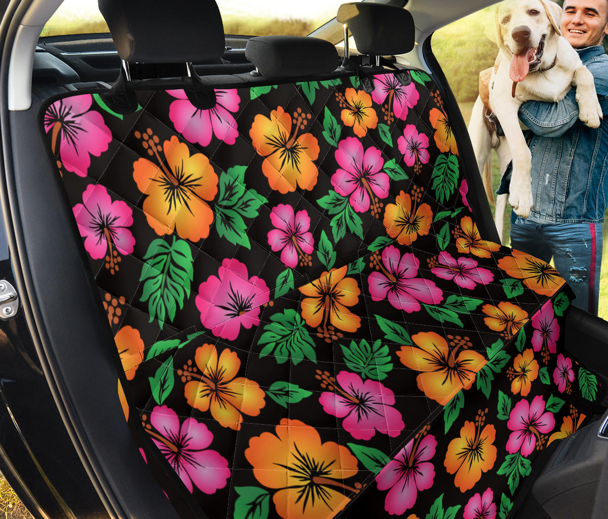 Hibiscus Pattern Print Design HB029 Rear Dog  Seat Cover