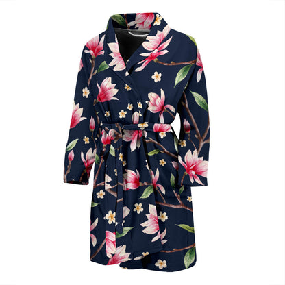 Magnolia Pattern Print Design MAG09 Men Bathrobe
