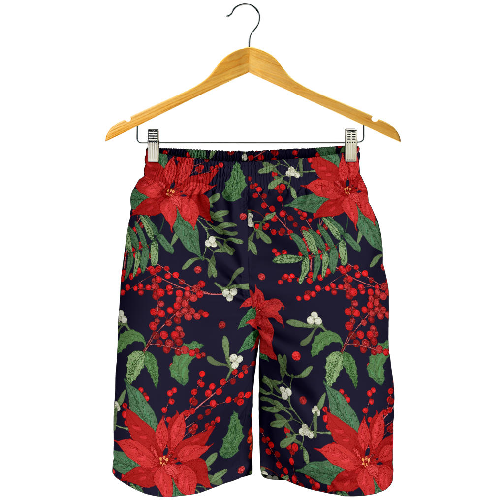 Poinsettia Pattern Print Design POT02 Mens Shorts