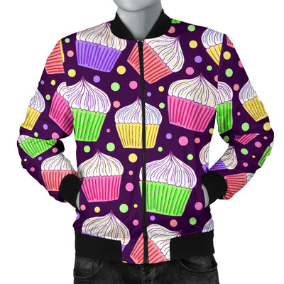 Cupcake Pattern Print Design CP07 Men Bomber Jacket