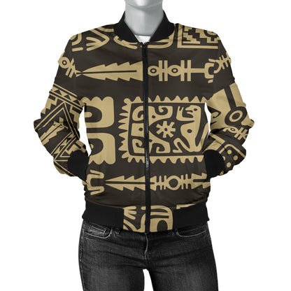 Mayan Pattern Print Design 03 Women's Bomber Jacket