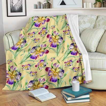 Iris Pattern Print Design IR06 Fleece Blanket