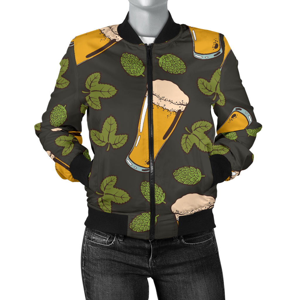 Beer Iris Pattern Print Design 02 Women's Bomber Jacket