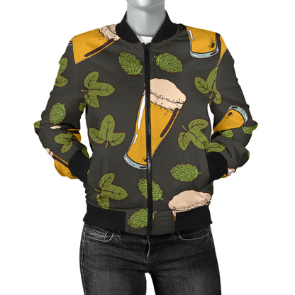 Beer Iris Pattern Print Design 02 Women's Bomber Jacket