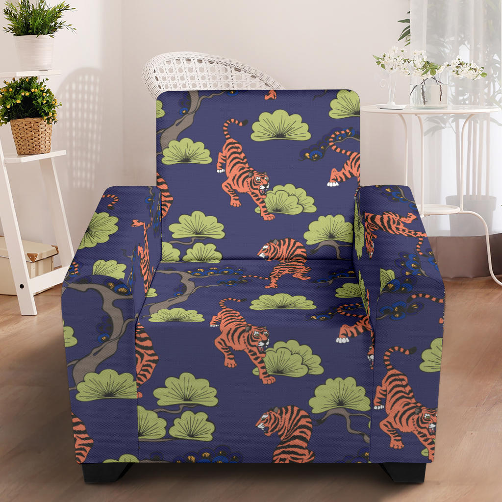 Tiger Pattern Japan Style Armchair Slipcover