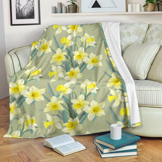 Daffodils Pattern Print Design DF01 Fleece Blanket
