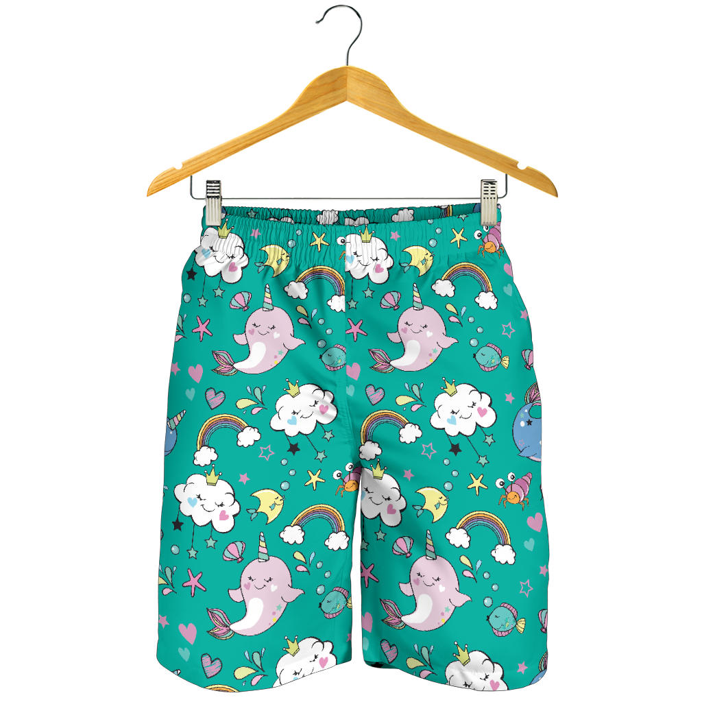 Narwhal Pattern Print Design 04 Mens Shorts