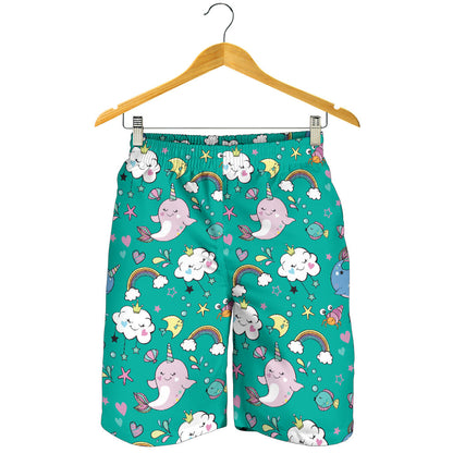 Narwhal Pattern Print Design 04 Mens Shorts