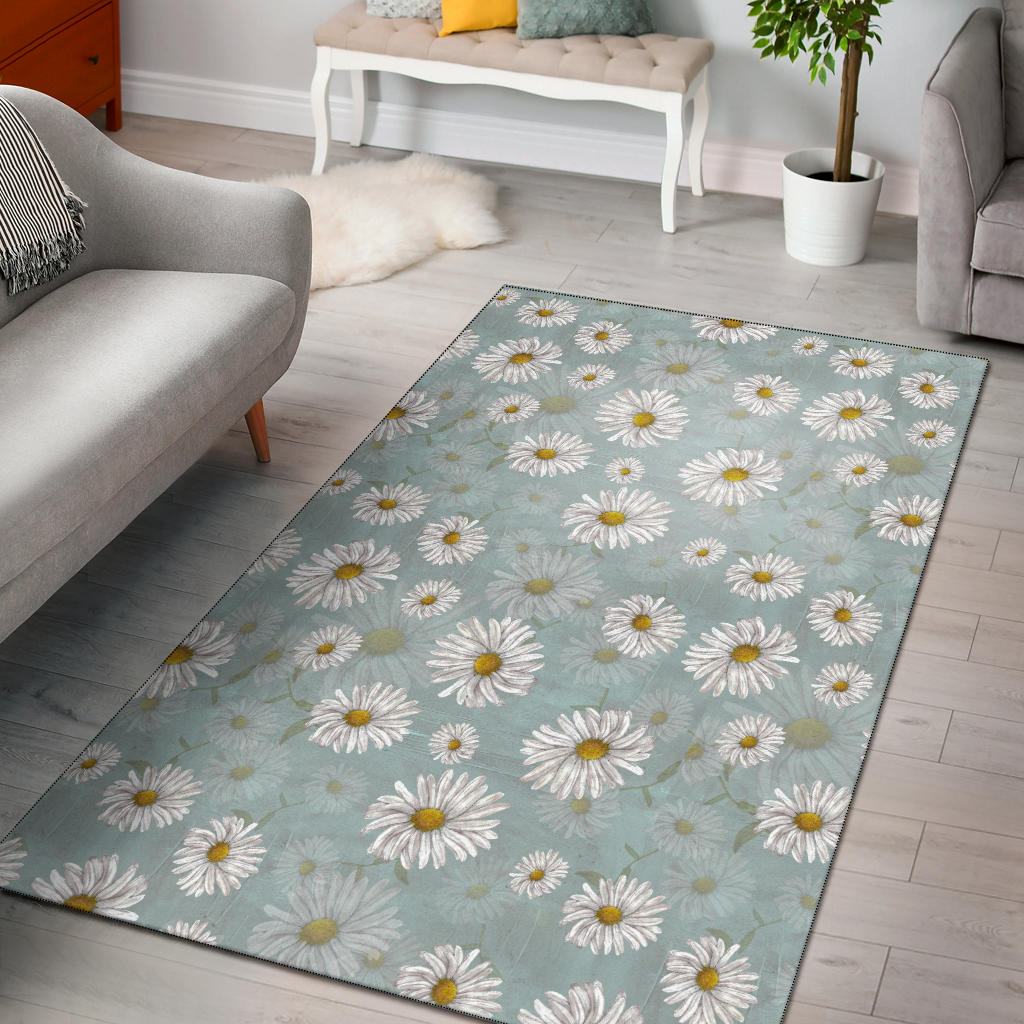 Daisy Pattern Print Design DS012 Area Rugs